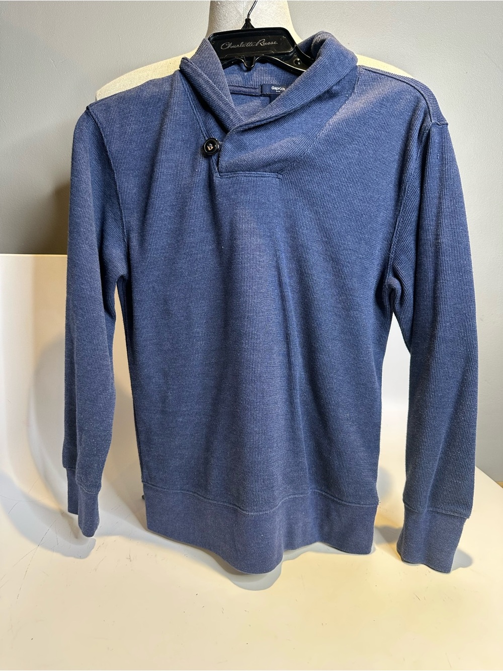 GAP Kids Navy Knit Shawl Collar Sweater